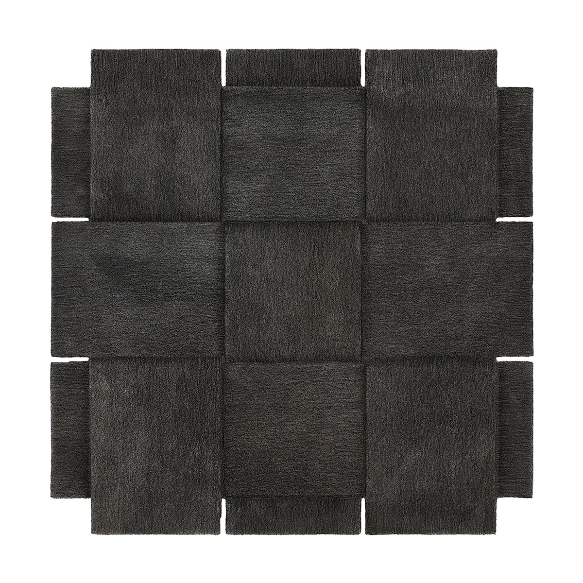 Basket rug – 180x180cm – Dark grey