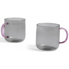 set de 2 mug 300 ml gris clair et rose – Borosilicate