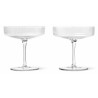 2 x Champagne saucers Ripple clear
