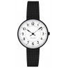 Ø30mm - bracelet maille noir / fond blanc / cadre métal brossé - montre Station