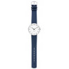City Hall watch - Ø40mm - brushed steel/white,  navy blue leather strap
