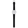 City Hall watch - Ø34mm - brushed steel/white, black leather strap