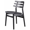 black leather/black painted oak - J48 chair