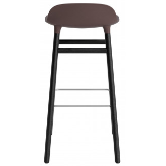 Form Barstool, wood legs – Brown + Black lacquered oak