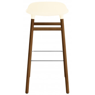Form Barstool, wood legs – Cream + Walnut