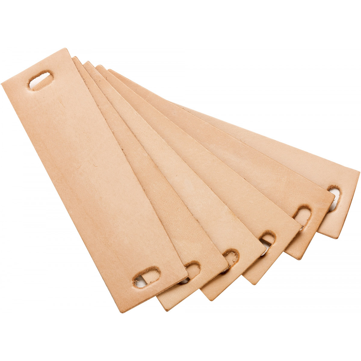Set of 6 handles - Natural leather
