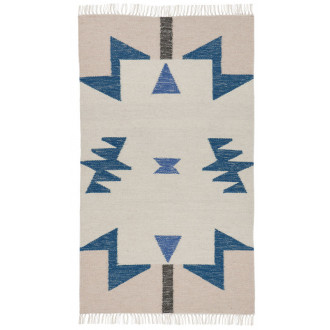 Blue triangles rug - S