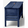 Indigo blue stained ash - A Line storage bench n°2138