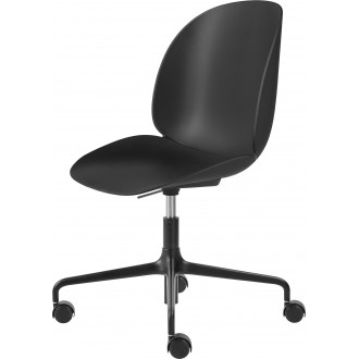 Beetle Meeting chair, Height Adjustable – With castors – Black shell