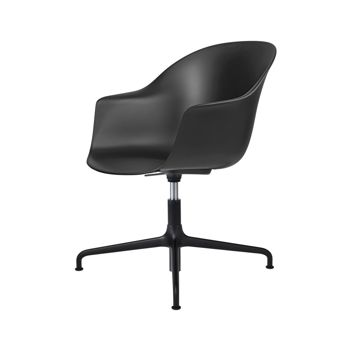 Bat Meeting chair, Height Adjustable – Without castors – Black shell