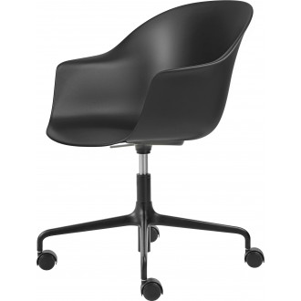 Bat Meeting chair, Height Adjustable – With castors – Black shell
