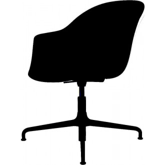 Bat Meeting chair, Height Adjustable – Without castors – Plastic shell + Front upholstered