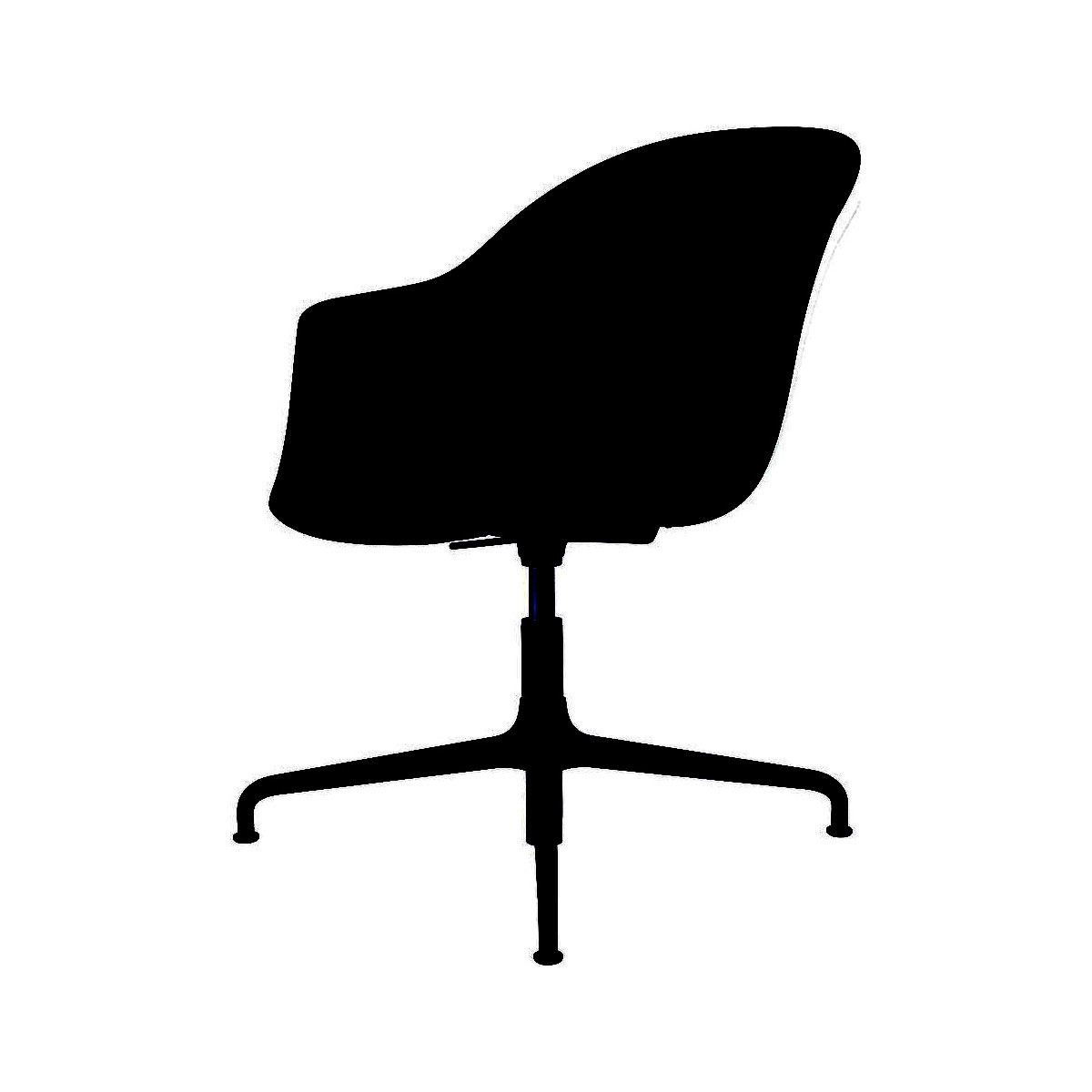 Bat Meeting chair, Height Adjustable – Without castors – Plastic shell + Front upholstered