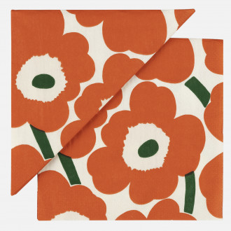 Orange green Unikko paper napkins 552621
