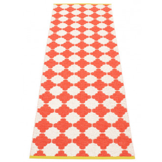 70x150cm - Rug Marre coral red / vanilla / mustard edge  - OFFER