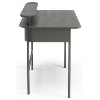 Luna desk with drawer - hurricane grey oak with shelf