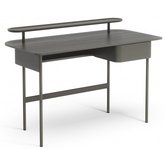 Luna desk with drawer - hurricane grey oak with shelf