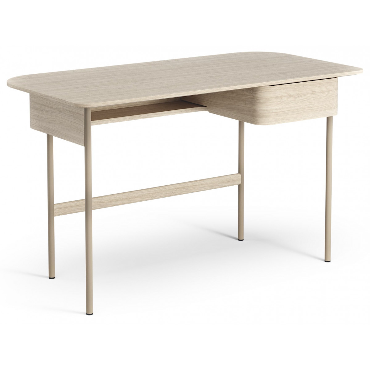 Luna desk with drawer - white lacquered oak