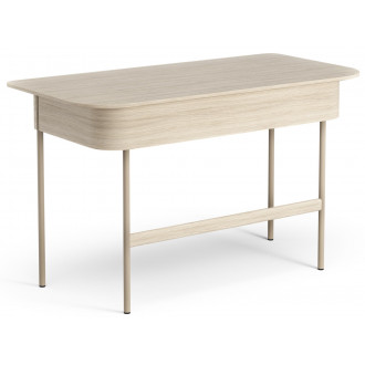 Luna desk with drawer - white lacquered oak