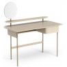 Luna desk with drawer - white lacquered oak with shelf and mirror