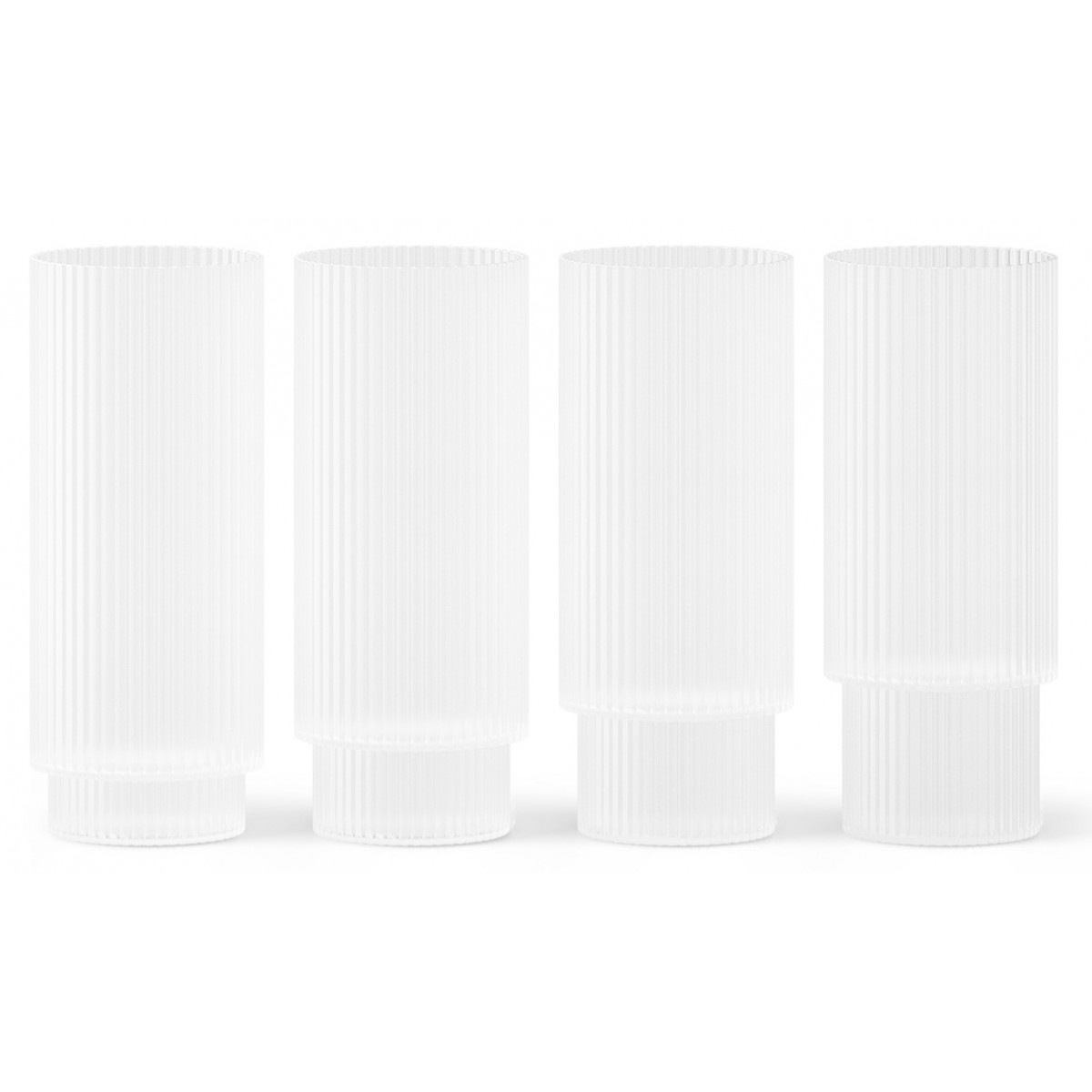 4 x frosted long drink glasses Ripple