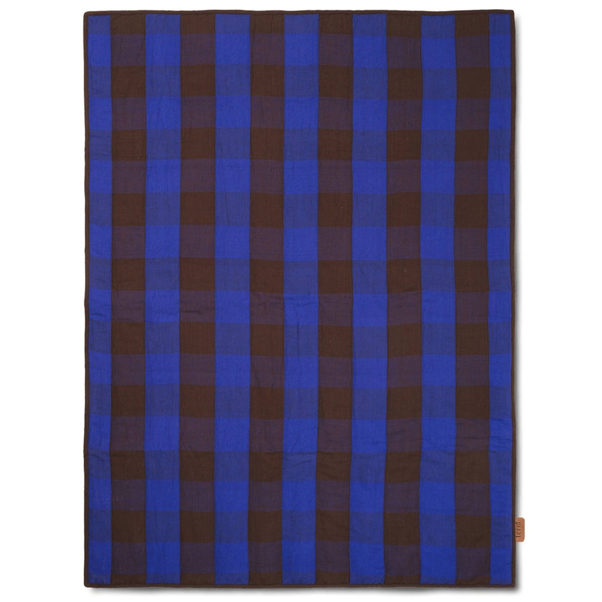 Grand quilted blanket - chocolate / bright blue