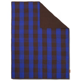 couverture matelassée Grand - chocolate / bleu vif