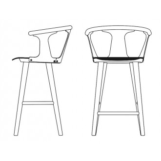 upholstered seat - In Between barstool