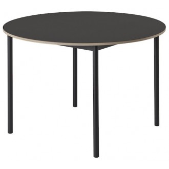 black linoleum + plywood edge + black base - Base round table