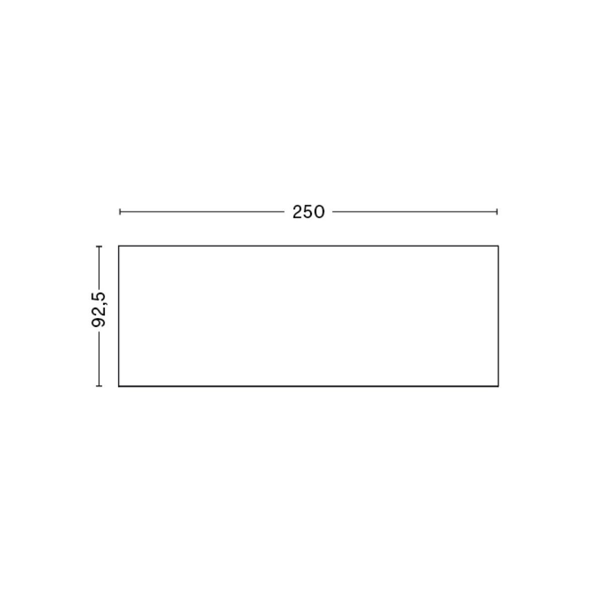 250x92.5cm - Loop Stand Table - H74cm (including support)
