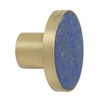L - brass/stone hook - blue lapis lazuli