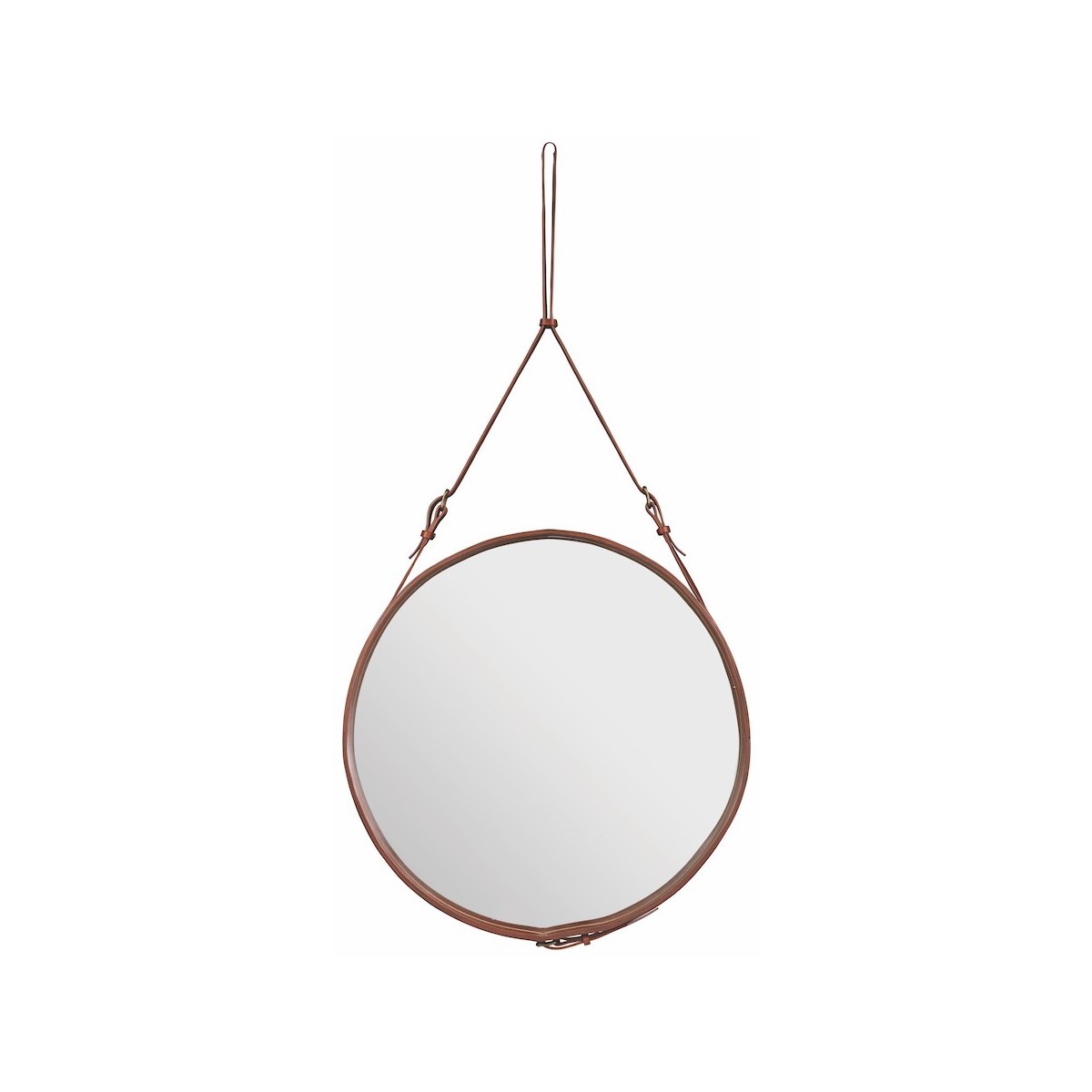 ø58cm - Cuir naturel - miroir circulaire Adnet