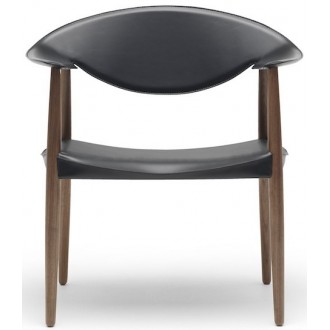 oiled walnut + black leather - Metropolitan LM92P chair