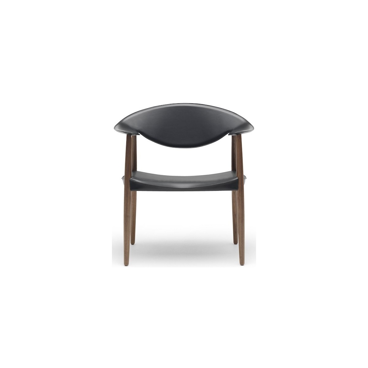 oiled walnut + black leather - Metropolitan LM92P chair