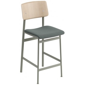 H65cm - Steelcut Trio 966 + dusty green/oak - Loft counter stool