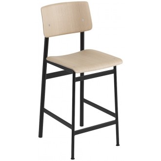 H75cm - black/oak - Loft bar stool