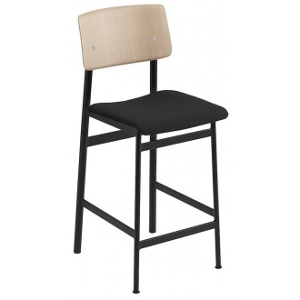 H75cm - Steelcut 190 + black/oak - Loft bar stool