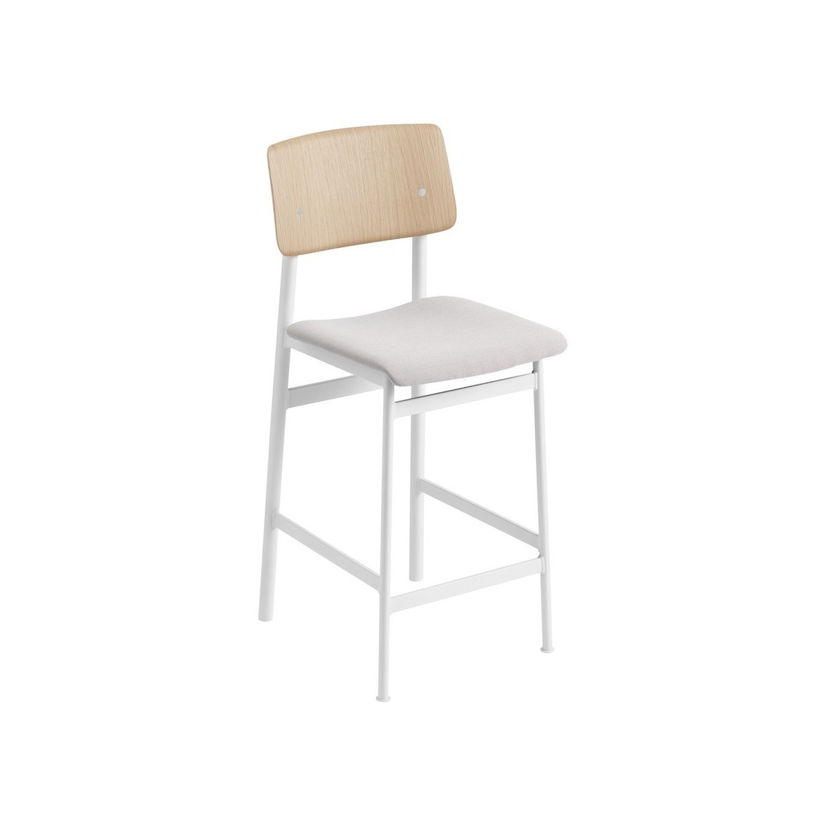 H75cm - Steelcut Trio 205 + white/oak - Loft bar stool