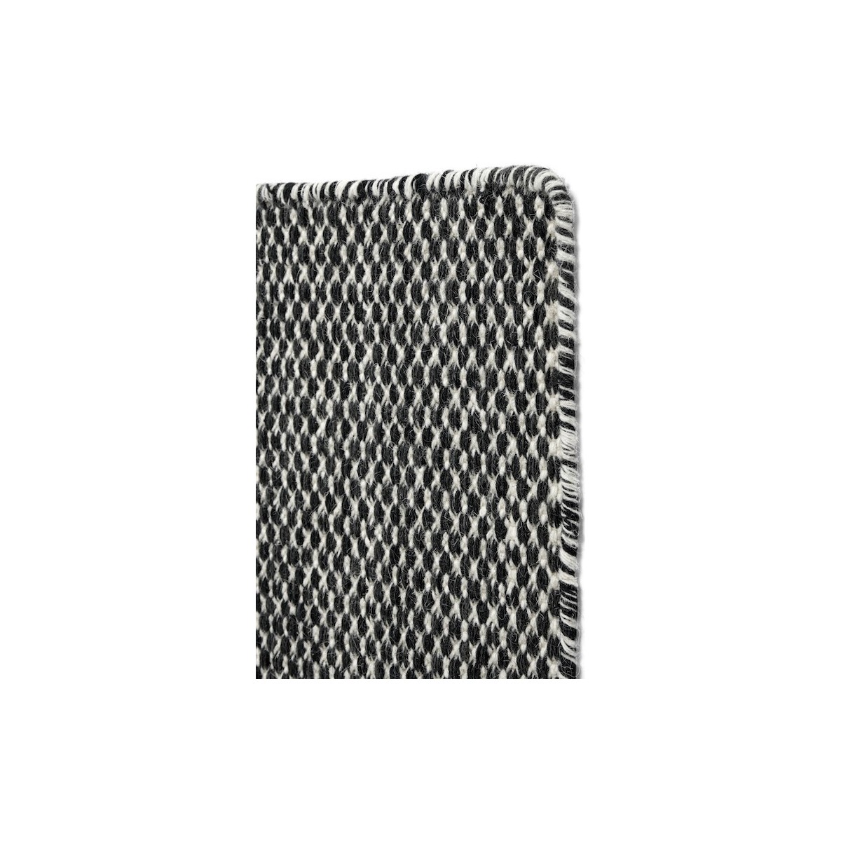 ÉPUISÉ HAY - 170x240cm - noir - tapis Moiré Kelim
