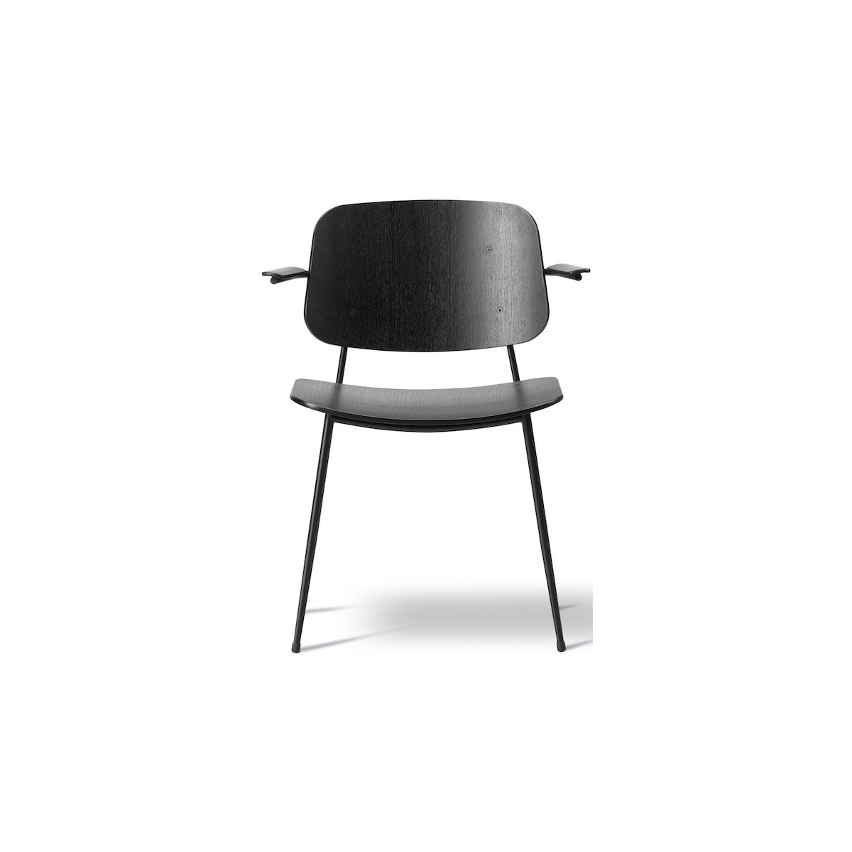 black lacquered oak + black steel - 3070 Søborg chair