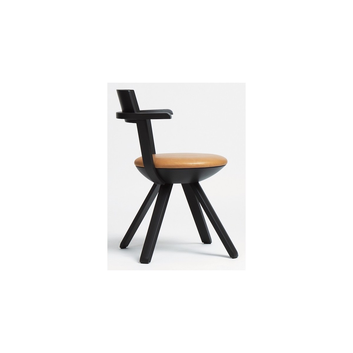 KG002 - caramel leather + asphalt - Rival chair