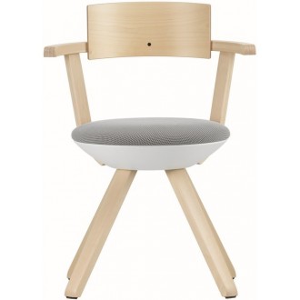 KG002 - light grey/cream + lacquered birch - Rival chair