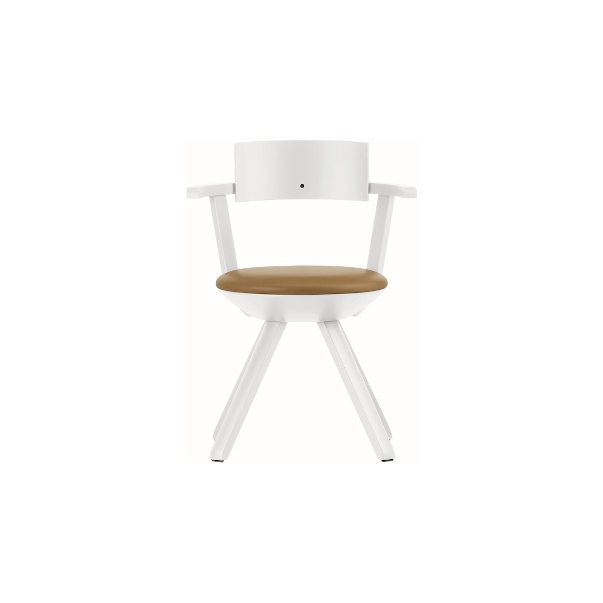 KG002 - caramel leather + white - Rival chair