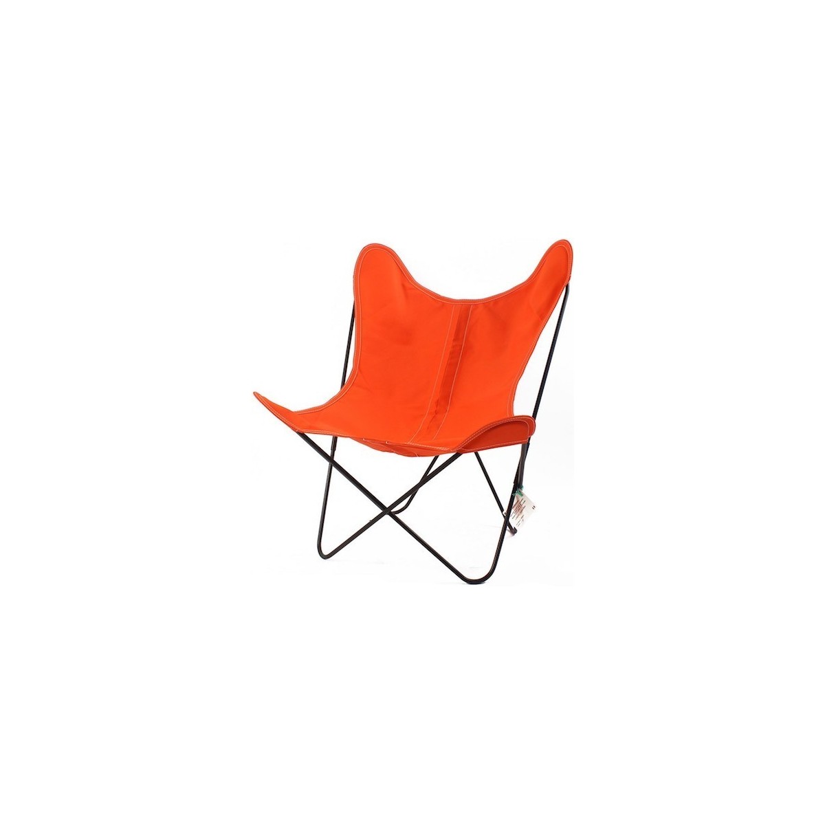 orange mandarin - black structure - AA Butterfly chair