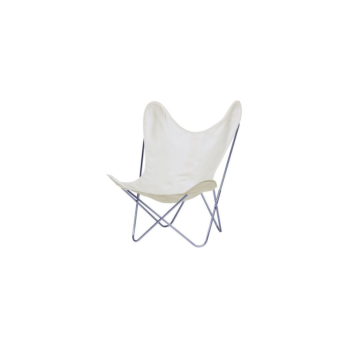 ecru canvas - chromed structure - AA Butterfly chair