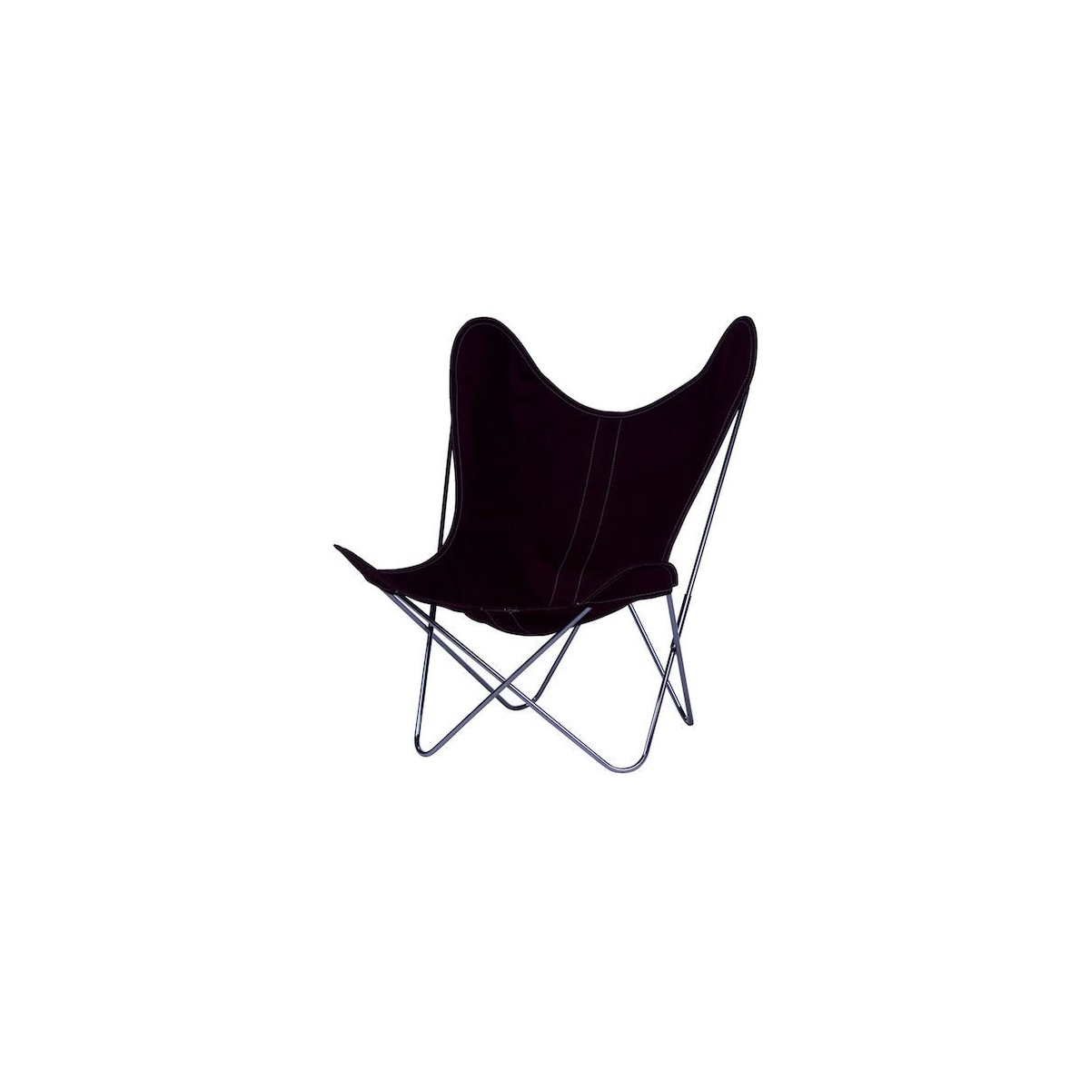 plum canvas - chromed structure - AA Butterfly chair