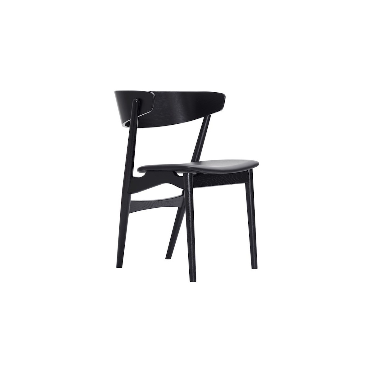 cuir Victory noir Sørensen + chêne noir - chaise 7 Sibast