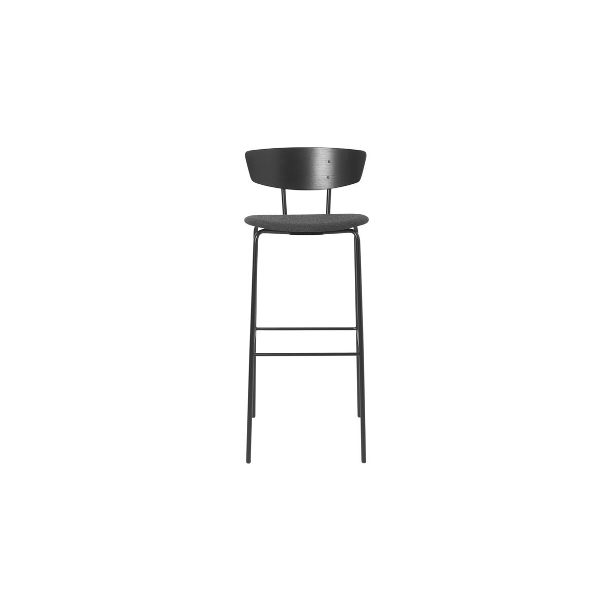 H76cm - black / dark grey - Herman bar stool upholstered