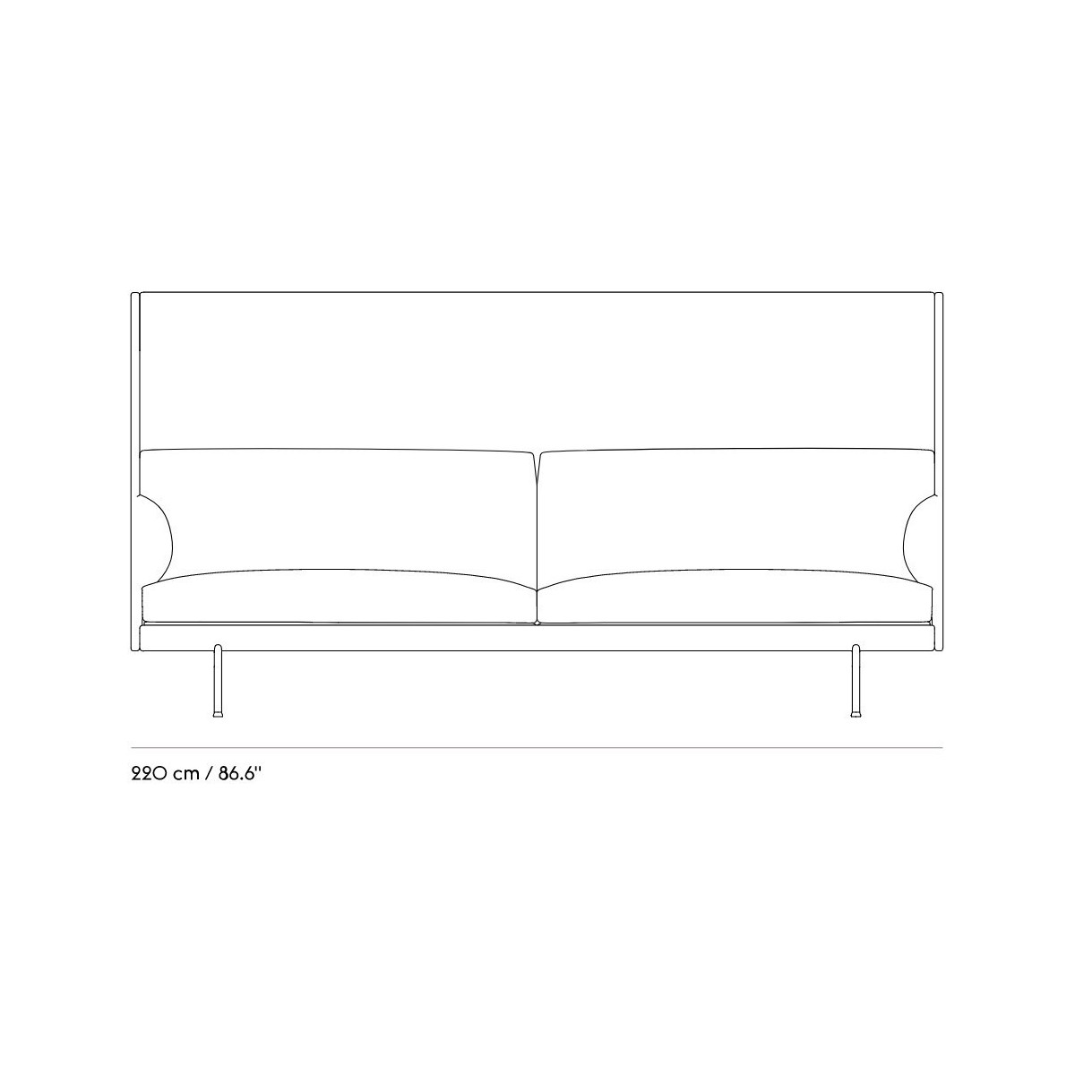 3-seater - Outline Highback sofa