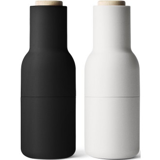 ash, carbon / beech lid - set of 2 Bottle Grinders